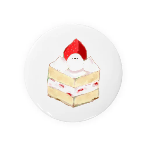 シマエナガ ショートケーキ たぶん Tin Badge