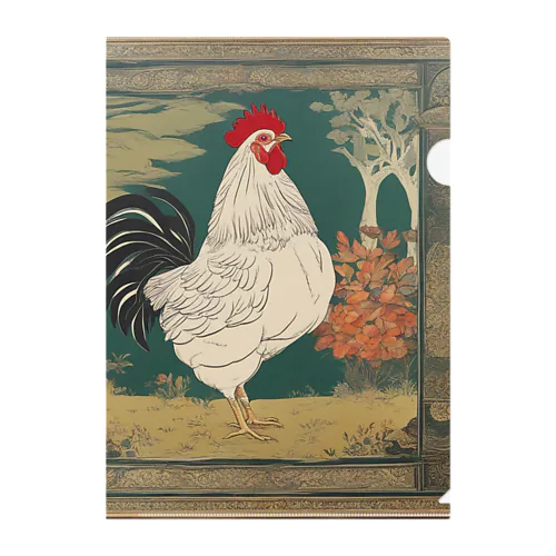 ドット絵　鶏君 Clear File Folder