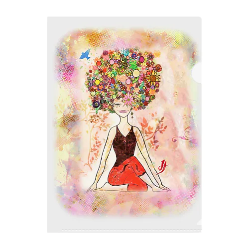 居酒屋帰りのヨガ姉さん Clear File Folder