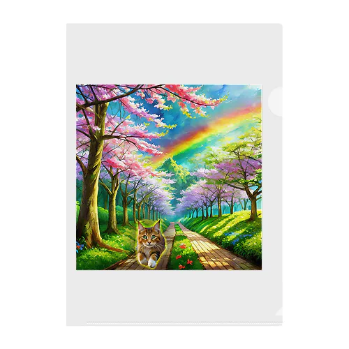 虹の橋を渡って帰ってきた茶トラ猫 Clear File Folder