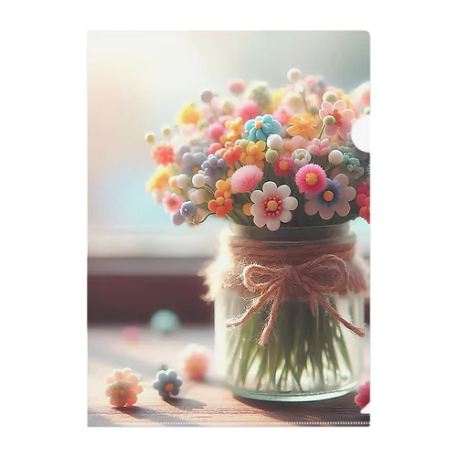 甘いお菓子のようなキュートなお花② Clear File Folder