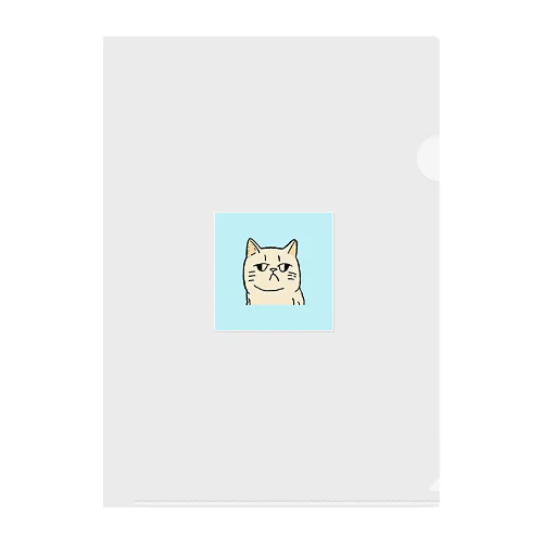 ふてくされたネコくん(水色) Clear File Folder