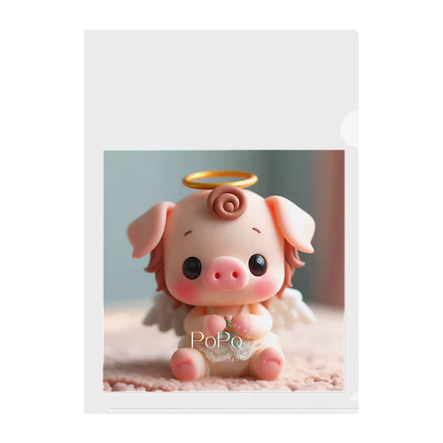 Cute Pig Angel "PoPo"   SN001 Clear File Folder