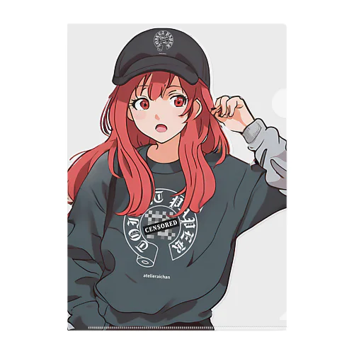 赤髪ストリート美少女 Clear File Folder