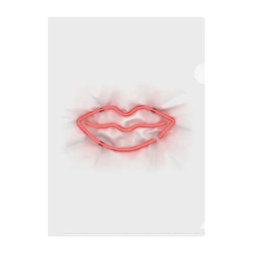 唇のネオンサイン Clear File Folder