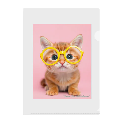 Canvas Tees Art Collection Vol.9 ～"Smart Charm of the Spectacled Cat(メガネ猫のスマートチャーム)"～ Clear File Folder