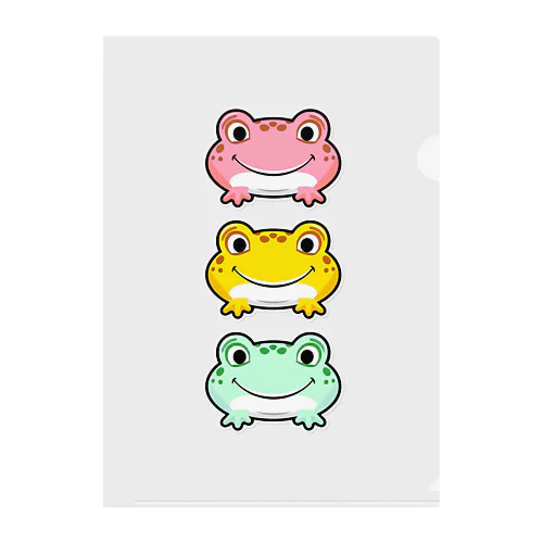 カエル３兄弟 Clear File Folder