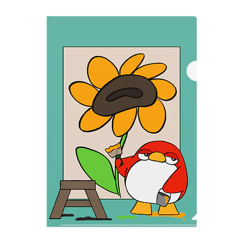 描くペンギン Clear File Folder
