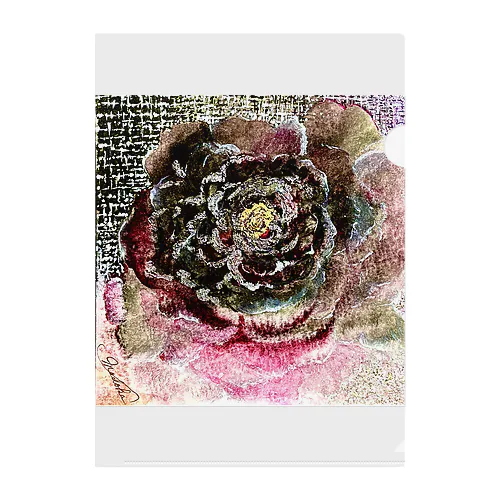 ノワール 大輪の薔薇 Clear File Folder