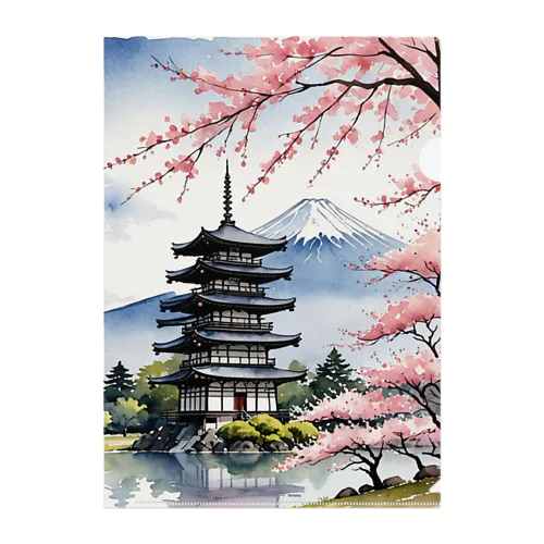 日本の風景 Clear File Folder