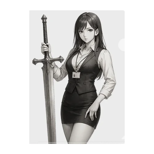 OL×武器（大剣）背景透過-墨のしらべ- Clear File Folder