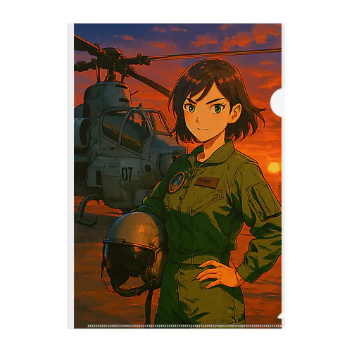 AH-1Z女性パイロット Clear File Folder