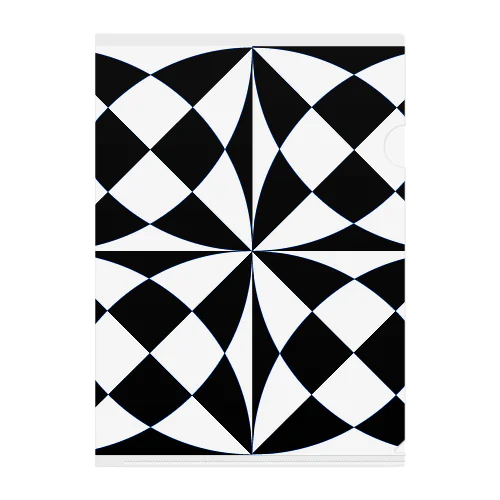 ブラック×ホワイト Clear File Folder