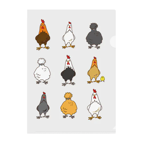 にわとりイロイロ Clear File Folder