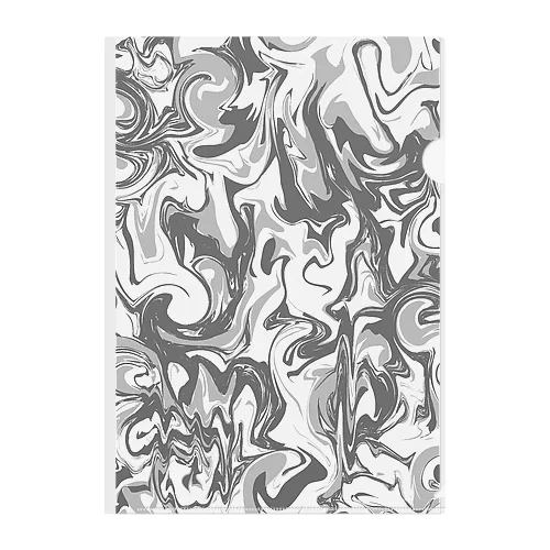 monochrome marble モノクローム　マーブル Clear File Folder
