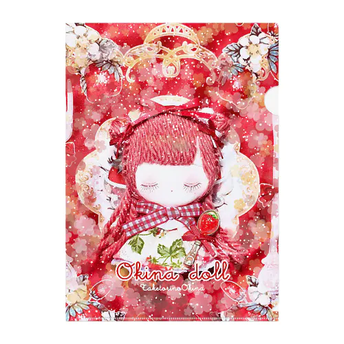 Okina doll StrawberryDoll Clear File Folder