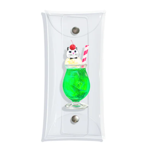 モチ猫ちゃんクリームソーダ Clear Multipurpose Case
