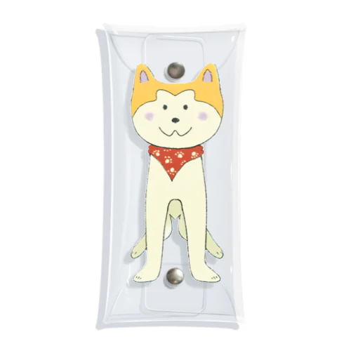 アウトドア大好きバンダナ秋田犬 Clear Multipurpose Case