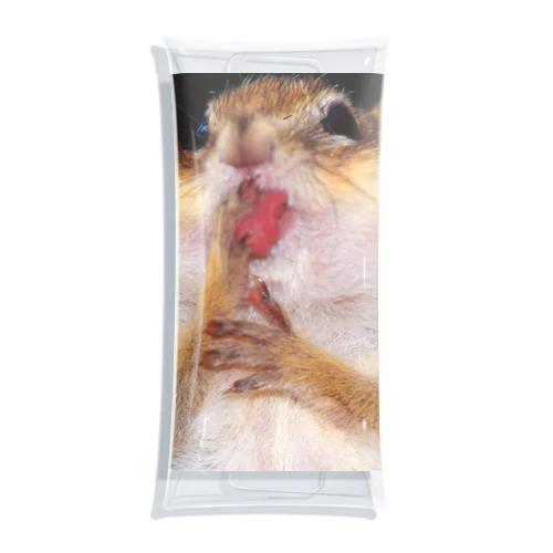 【エゾシマリス】ほっぺたと真っ赤な舌 Clear Multipurpose Case