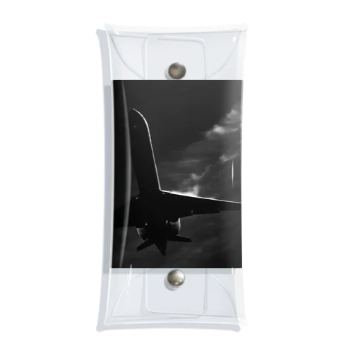 モノクロ飛行機　CRJ Clear Multipurpose Case