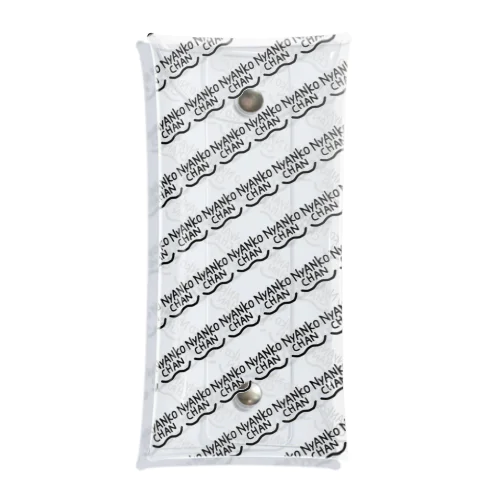 総柄にゃんこちゃん【黒】 Clear Multipurpose Case