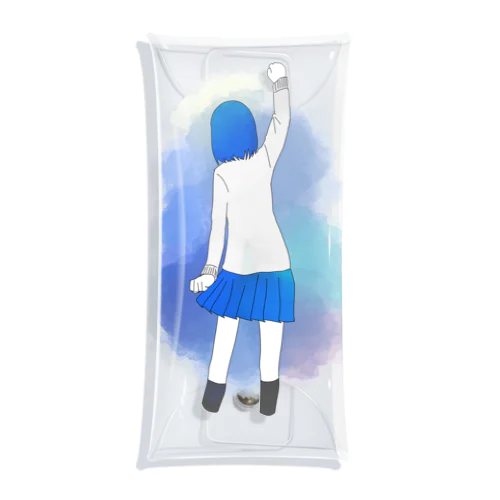 背中で語る系女子 Clear Multipurpose Case
