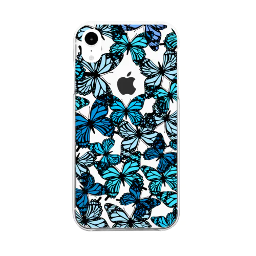 青い蝶 Clear Smartphone Case
