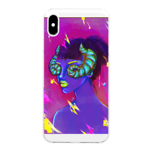 psychedelic horn. Clear Smartphone Case