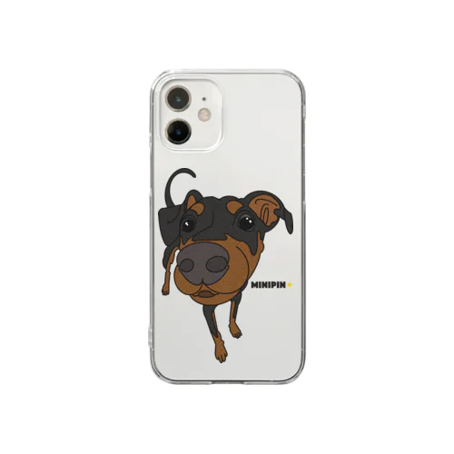 ミニチュアピンシャー ミニピン Miniature Pinscher minipin ドアップ Clear Smartphone Case