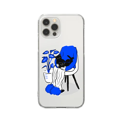 黒猫ちゃんとチル Clear Smartphone Case