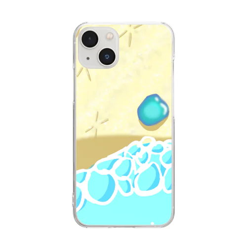 砂浜と鳥の足跡 Clear Smartphone Case