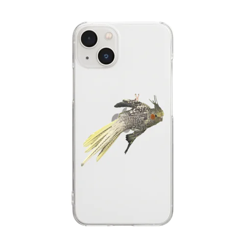 オカメが止まってる Clear Smartphone Case