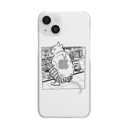 お買い物中の猫 Clear Smartphone Case