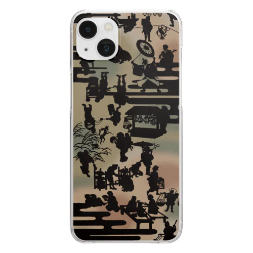 影絵両国｜小倉染色図案工房 Clear Smartphone Case