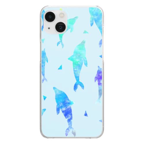 キラキラ輝くシャイニードルフィン(パターン) Clear Smartphone Case
