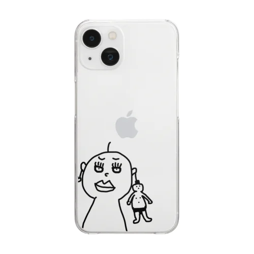 お相撲イヤリング姉ぇさん クリアスマホケース