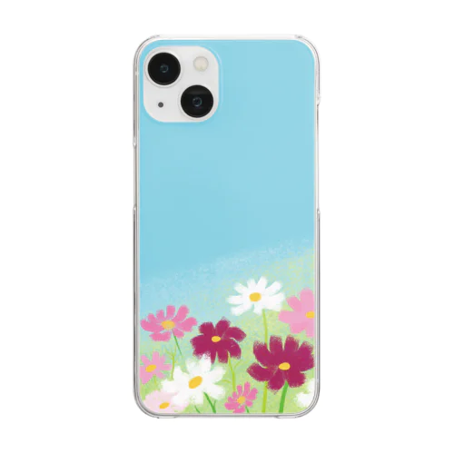 空とコスモス Clear Smartphone Case