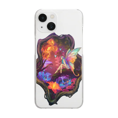 森の妖精＜虹色の囁き＞ Clear Smartphone Case