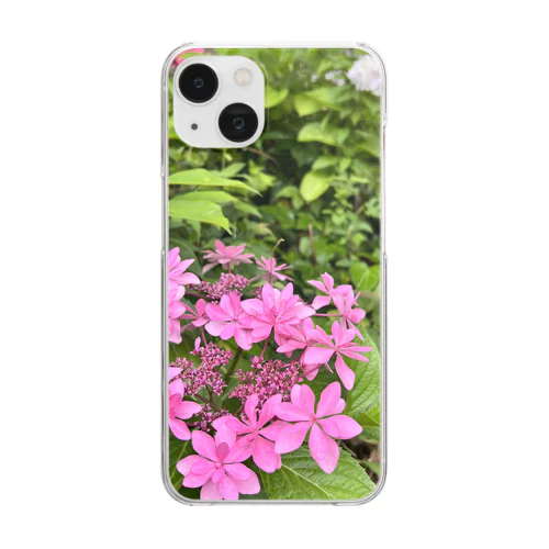 ハートの紫陽花 Clear Smartphone Case