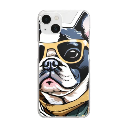 ボストンテリアのクロちゃん Clear Smartphone Case