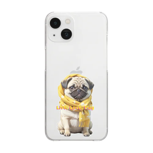 Smiling Pug, Sunshine Hug Clear Smartphone Case