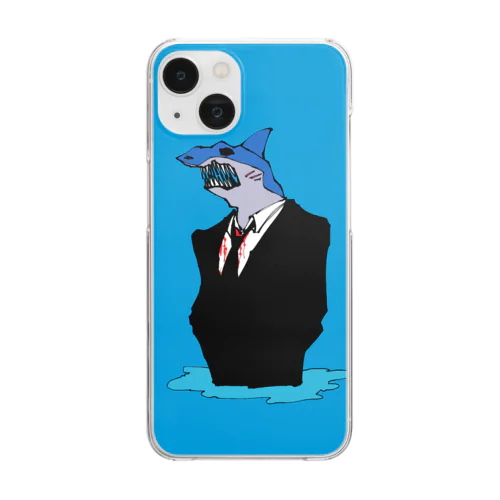 かっこいい鮫スーツ君 Clear Smartphone Case