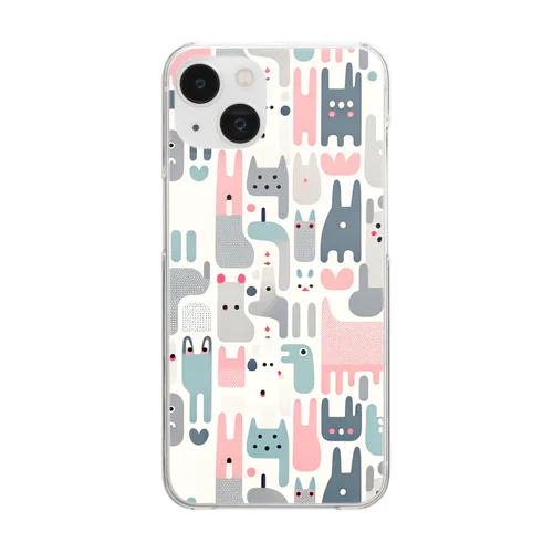 猫と楽しい暮らし Clear Smartphone Case