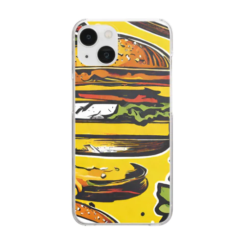 ハンバーガー　ポップ Clear Smartphone Case