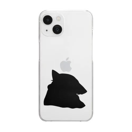 とろ犬シルエットｰクリアスマホケース Clear Smartphone Case