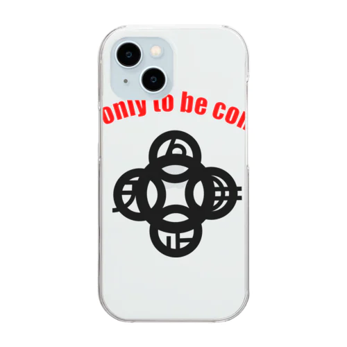 吾唯足知h.t.ショルダーアーチ黒・赤英語 Clear Smartphone Case