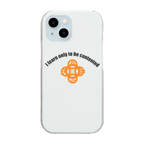 吾唯足知h.t.ショルダーアーチ橙・黒英語 Clear Smartphone Case