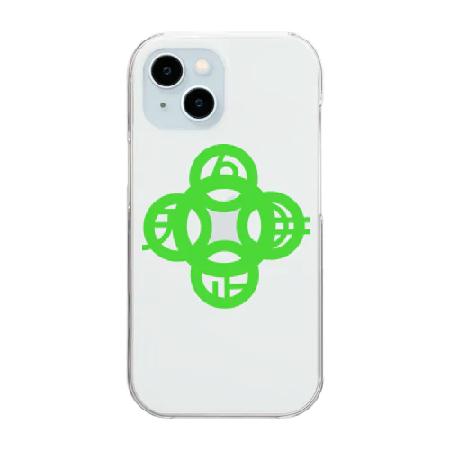 吾唯足知（吾唯足りるを知る。）緑・マークのみ Clear Smartphone Case