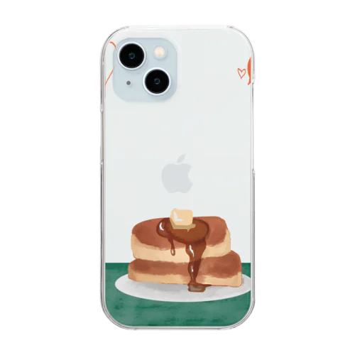 推しにパンケーキを捧げる Clear Smartphone Case