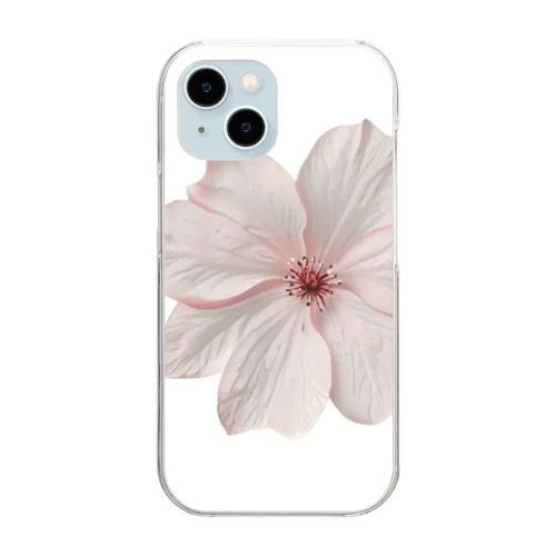 桜　一輪 Clear Smartphone Case